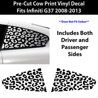 Animal Leopard Cheetah Cow Window Vinyl Decal Stickers Fits Infiniti G37 2008 - 2013 - Bogar Tech Designs