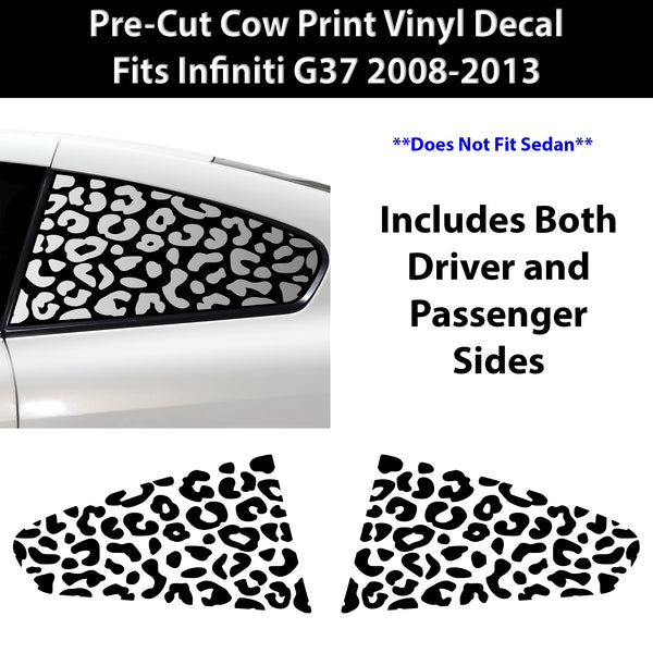 Animal Leopard Cheetah Cow Window Vinyl Decal Stickers Fits Infiniti G37 2008 - 2013 - Bogar Tech Designs