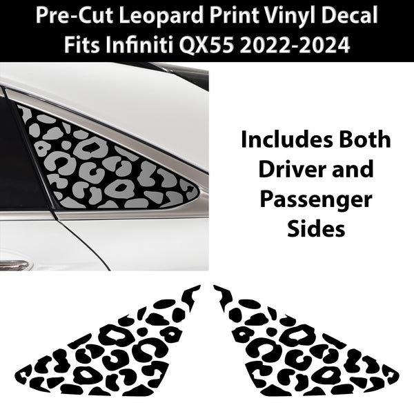 Animal Leopard Cheetah Cow Window Vinyl Decal Stickers Fits Infiniti QX55 2022 - 2024 - Bogar Tech Designs