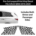 Fits Infiniti QX60 2016 - 2020 Animal Leopard Cheetah Cow Window Vinyl Decal Stickers - Bogar Tech Designs