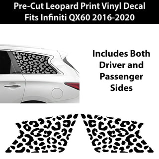 Fits Infiniti QX60 2016 - 2020 Animal Leopard Cheetah Cow Window Vinyl Decal Stickers - Bogar Tech Designs