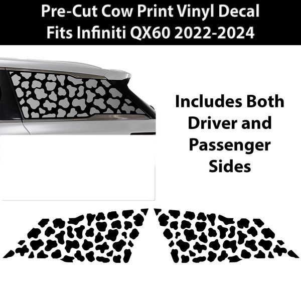 Animal Leopard Cheetah Cow Window Vinyl Decal Stickers Fits Infiniti QX60 2022 - 2024 - Bogar Tech Designs