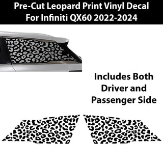 Animal Leopard Cheetah Cow Window Vinyl Decal Stickers Fits Infiniti QX60 2022 - 2024 - Bogar Tech Designs