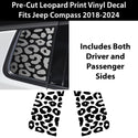 Animal Leopard Cheetah Cow Window Vinyl Decal Stickers Fits Jeep Compass 2018 - 2025 - Bogar Tech Designs