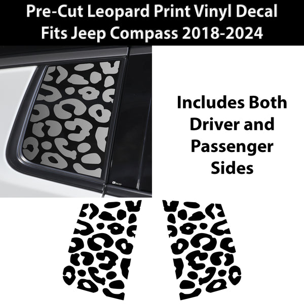 Animal Leopard Cheetah Cow Window Vinyl Decal Stickers Fits Jeep Compass 2018 - 2025 - Bogar Tech Designs