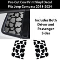 Animal Leopard Cheetah Cow Window Vinyl Decal Stickers Fits Jeep Compass 2018 - 2025 - Bogar Tech Designs
