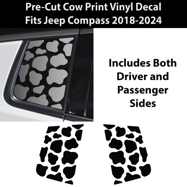 Animal Leopard Cheetah Cow Window Vinyl Decal Stickers Fits Jeep Compass 2018 - 2025 - Bogar Tech Designs