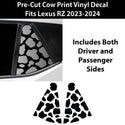 Animal Leopard Cheetah Cow Window Vinyl Decal Stickers Fits Lexus RZ 2023 - 2024 - Bogar Tech Designs