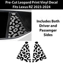 Animal Leopard Cheetah Cow Window Vinyl Decal Stickers Fits Lexus RZ 2023 - 2024 - Bogar Tech Designs