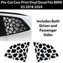 Animal Leopard Cheetah Cow Window Vinyl Decal Stickers Fits BMW X3 2018 - 2024 - Bogar Tech Designs