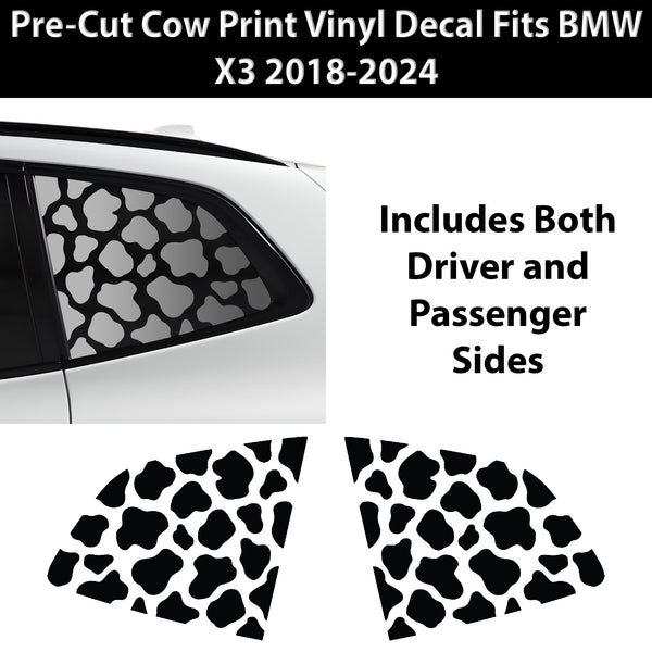 Animal Leopard Cheetah Cow Window Vinyl Decal Stickers Fits BMW X3 2018 - 2024 - Bogar Tech Designs