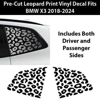 Animal Leopard Cheetah Cow Window Vinyl Decal Stickers Fits BMW X3 2018 - 2024 - Bogar Tech Designs
