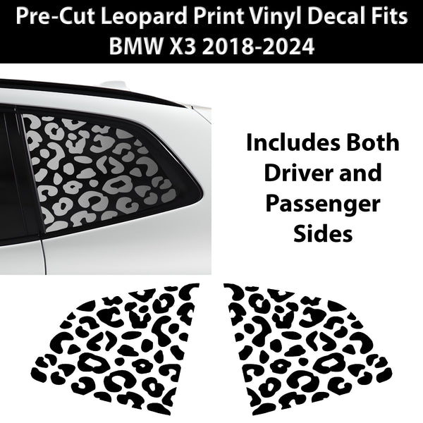 Animal Leopard Cheetah Cow Window Vinyl Decal Stickers Fits BMW X3 2018 - 2024 - Bogar Tech Designs