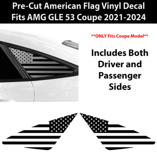 Quarter Window American Flag Vinyl Decal Stickers Fits Mercedes Benz GLE Coupe 2021 - 2025 - Bogar Tech Designs