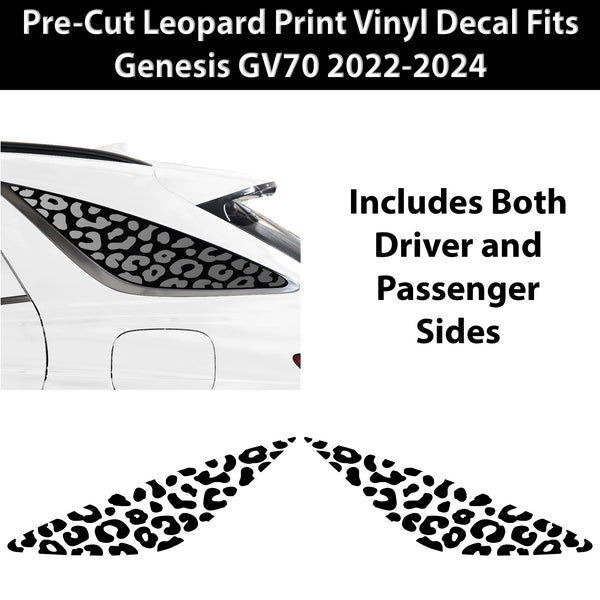 Animal Leopard Cheetah Cow Window Vinyl Decal Stickers Fits Genesis GV70 2022 - 2024 - Bogar Tech Designs