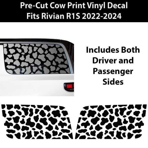Animal Leopard Cheetah Cow Window Vinyl Decal Stickers Fits Rivian R1S 2022 - 2024 - Bogar Tech Designs