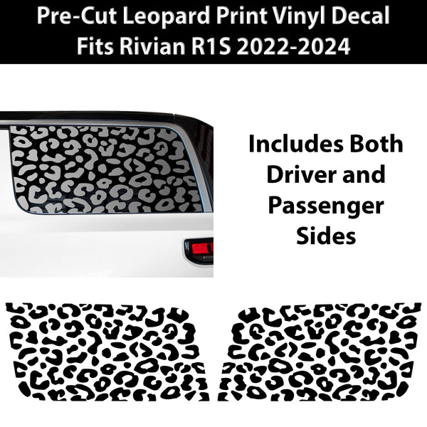Animal Leopard Cheetah Cow Window Vinyl Decal Stickers Fits Rivian R1S 2022 - 2024 - Bogar Tech Designs