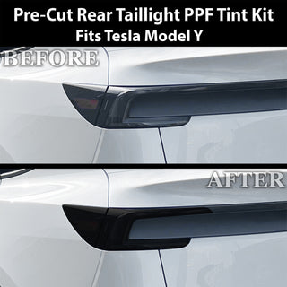 Fits Tesla Model Y 2026 Full Headlight Taillight Precut Smoked PPF Tint Kit Film Overlay
