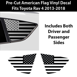 Quarter Window American Flag Vinyl Decal Stickers Fits Toyota Rav4 2013 - 2018 - Bogar Tech Designs