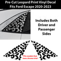 Animal Leopard Cheetah Cow Window Vinyl Decal Stickers Fits Ford Escape 2020 - 2024 - Bogar Tech Designs
