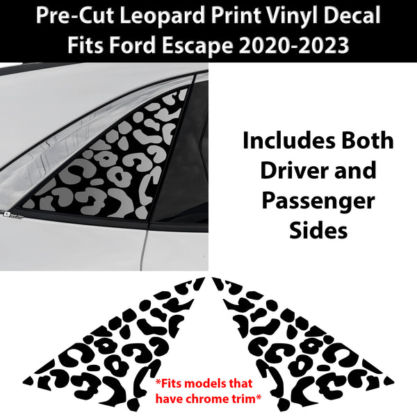 Animal Leopard Cheetah Cow Window Vinyl Decal Stickers Fits Ford Escape 2020 - 2024 - Bogar Tech Designs