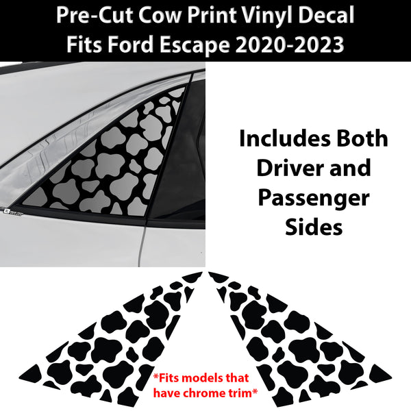 Animal Leopard Cheetah Cow Window Vinyl Decal Stickers Fits Ford Escape 2020 - 2024 - Bogar Tech Designs