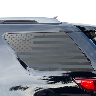 Buy distressed-black Precut American Flag Rear Side Quarter Window Decal Stickers Fits Ford Explorer 2011-2019
