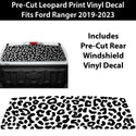Animal Leopard Cheetah Rear Window Windshield Vinyl Decal Stickers Fits Ford Ranger 2019 - 2023 - Bogar Tech Designs