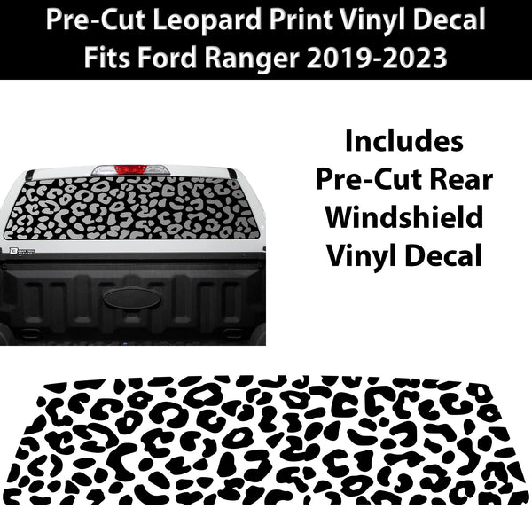 Animal Leopard Cheetah Rear Window Windshield Vinyl Decal Stickers Fits Ford Ranger 2019 - 2023 - Bogar Tech Designs