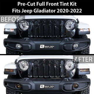 Amber Delete Taillight Precut Smoked PPF Tint Kit Film Overlay Fits Jeep Gladiator 2020 2021 2022 2023 2024