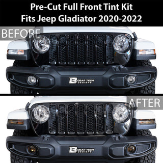 Amber Delete Taillight Precut Smoked PPF Tint Kit Film Overlay Fits Jeep Gladiator 2020 2021 2022 2023 2024 - Bogar Tech Designs