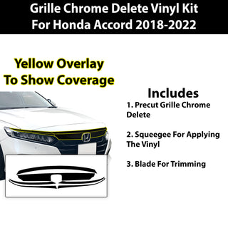Vinyl Chrome Delete Wheel Side Window Trim Blackout Decal Stickers Cover Overlay Fits Honda Accord Sedan 2018-2022