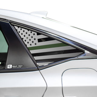 Buy thin-green-line American Flag Rear Side Quarter Window Precut Decals Fits Honda Civic Sedan 2022 2023 2024