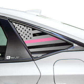 Buy thin-pink-line American Flag Rear Side Quarter Window Precut Decals Fits Honda Civic Sedan 2022 2023 2024