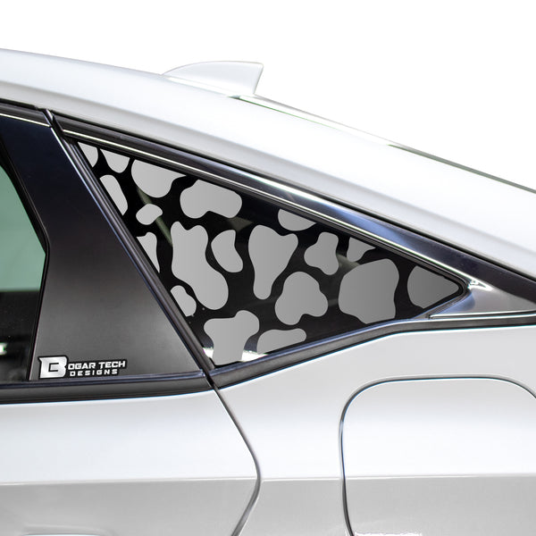 Precut Animal Cow & Leopard Vinyl Print Decals Rear Quarter Window Fits Honda Civic Sedan 2022 2023 2024 - Bogar Tech Designs