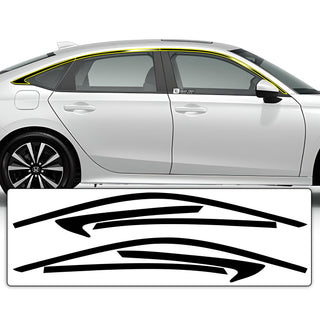 Vinyl Chrome Delete Side Window Trim Blackout Decal Stickers Overlay Film Fits Honda Civic Sedan 2022 - 2025 - Bogar Tech Designs