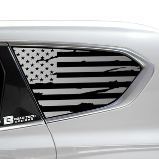 Buy distressed-black American Flag Rear Quarter Window Vinyl Decal Stickers Fits Hyundai Santa Fe 2019-2023