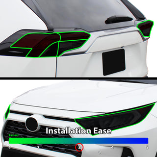Tinted Taillight Third Brake Reflector Headlight Reverse Light Overlay Tint Film Fits Toyota Rav4 2019 - 2025 - Bogar Tech Designs