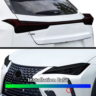 Full Headlight Taillight Precut Smoked PPF Tint Kit Film Overlay Fits Lexus UX 2019 - 2025 - Bogar Tech Designs