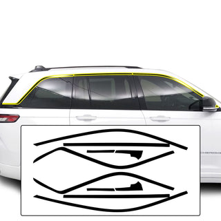 Window Vinyl Chrome Delete Trim Blackout Decal Stickers Overlay Film Fits Jeep Grand Cherokee 2022 2023 2024 2025 - Bogar Tech Designs