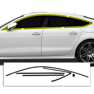 Vinyl Chrome Delete Grille Bezel Lip Side Window Blackout Decal Stickers Overlay Film Fits Audi A7 & S7 Sportback 2019 - 2024 - Bogar Tech Designs