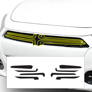 Vinyl Chrome Delete Grille Blackout Decal Stickers Overlay Film Fits Dodge Dart 2013 - 2016 - Bogar Tech Designs