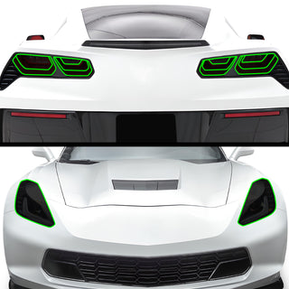 Full Headlight Taillight Precut Smoked PPF Tint Kit Film Overlay Fits Chevy Corvette C7 2014 - 2019 - Bogar Tech Designs