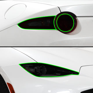 Full Headlight Taillight Precut Smoked PPF Tint Kit Film Overlay Fits Mazda Miata 2016 - 2025 - Bogar Tech Designs