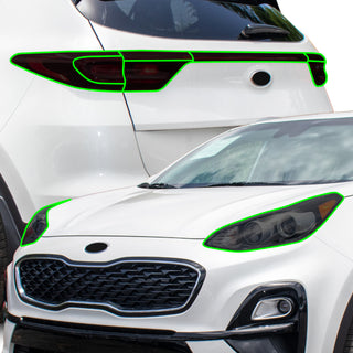 Full Headlight Taillight Precut Smoked PPF Tint Kit Film Overlay Fits Kia Sportage 2017 - 2022 - Bogar Tech Designs