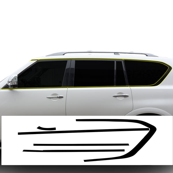 Nissan Armada 2017-2024 Blackout Chrome Delete Kit - Precut Gloss Black Vinyl Overlays