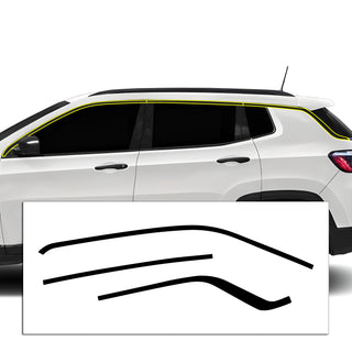 Vinyl Chrome Delete Grille Side Window Rear Blackout Decal Stickers Overlay Film Fits Jeep Compass 2018 - 2025 - Bogar Tech Designs