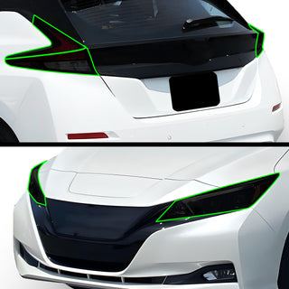 Full Headlight Taillight Precut Smoked PPF Tint Kit Film Overlay Film Fits Nissan Leaf 2018 - 2024 - Bogar Tech Designs