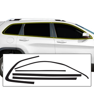 Vinyl Chrome Delete Front Side Window Trim Rear Bumper Blackout Decal Stickers Overlay Film Fits Jeep Cherokee 2014 - 2023 - Bogar Tech Designs
