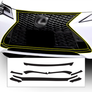 Vinyl Wrap Chrome Delete Grille Side Window Blackout Decal Stickers Overlay Film Fits Lexus RC 2015 - 2025 - Bogar Tech Designs